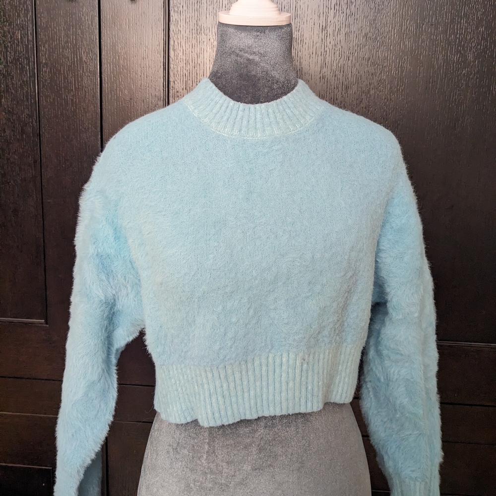 Nasty Gal Light Blue Fuzzy Sweater